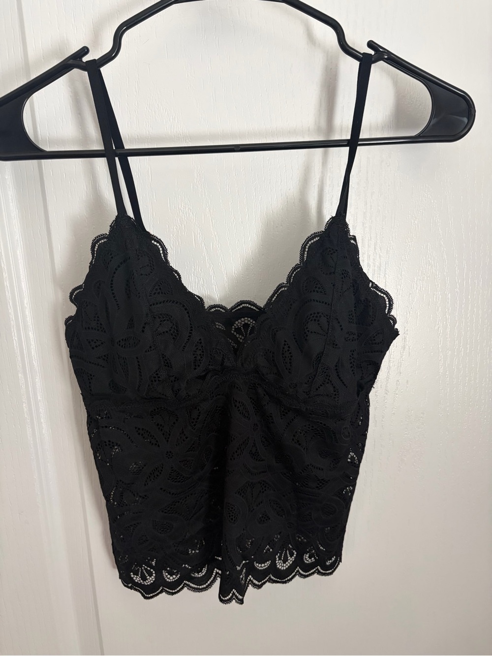 aerie Black Lace Camisole Bralette